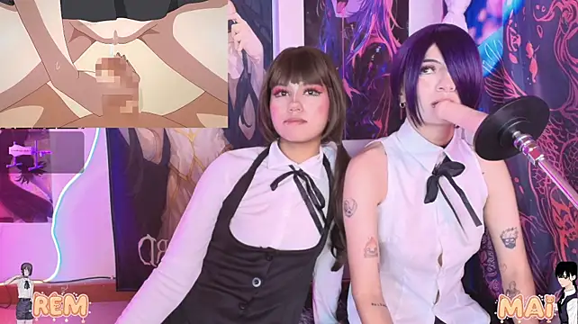 Mai-- - scissors between Mai and Rem😈