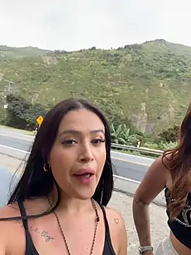 Sara_fun - Two girls naked in car shh risky public