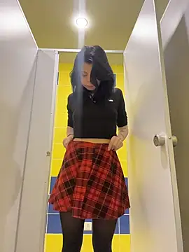 LishuMeow - remove top+spank boobies in MEN WC🚹