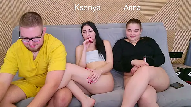 Ksenny - threesome sex + creampie