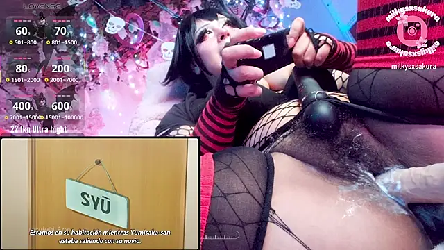 MilkyXSakura - Nipple clamps +20 spanks in boobs 🖤