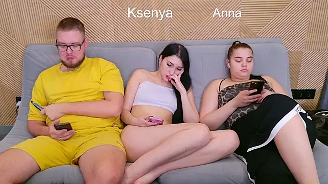 Ksenny - threesome sex + creampie
