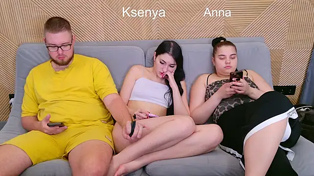 Ksenny - threesome sex + creampie