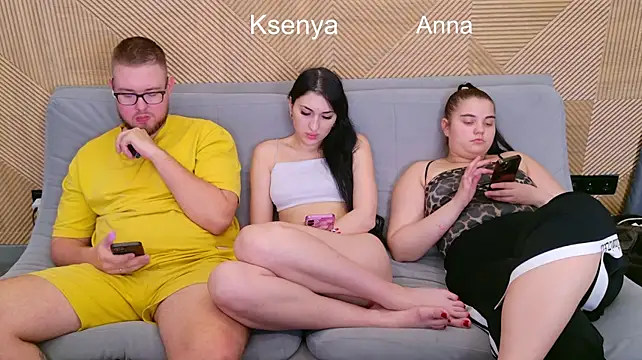Ksenny - threesome sex + creampie