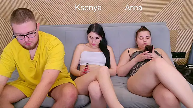 Ksenny - threesome sex + creampie