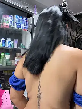 Celeste_rousse01 - topless in the store
