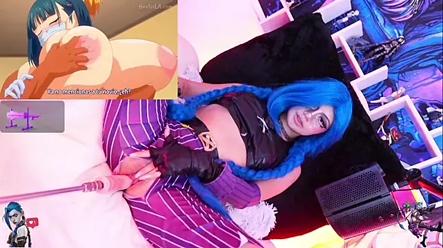 Jinx-- - fuck 2 fingers+slap on Jinx's pussy🥵