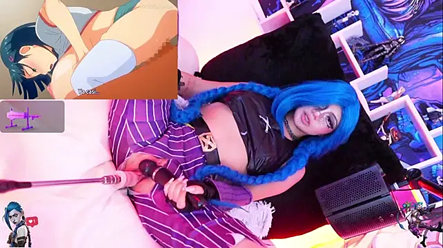 Jinx-- - fuck 2 fingers+slap on Jinx's pussy🥵