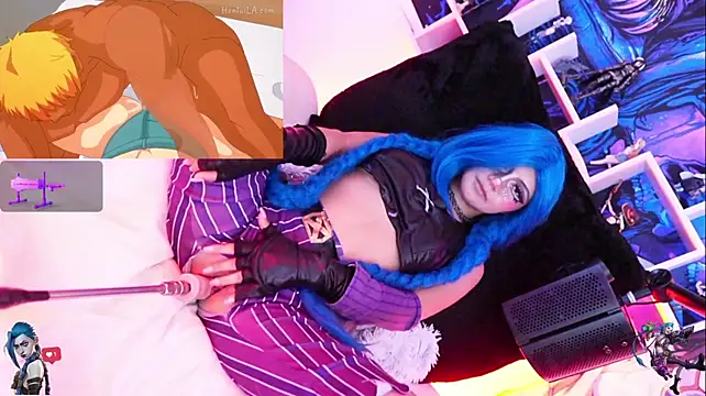 Jinx-- - fuck 2 fingers+slap on Jinx's pussy🥵