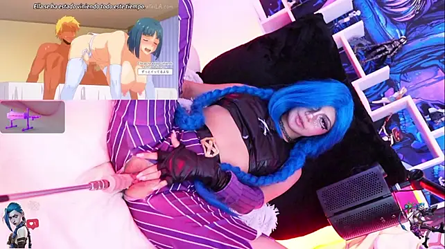 Jinx-- - fuck 2 fingers+slap on Jinx's pussy🥵