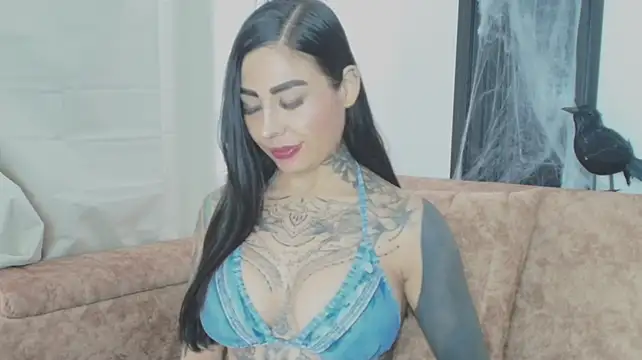 EmiliMontero - Striptease, suck dildo, deepthroat, pusy