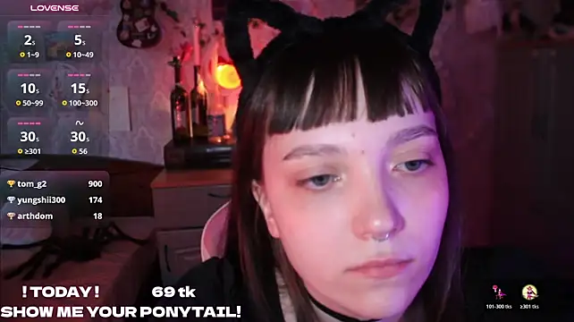 RileyNymph - Jerking off with paws with OIL