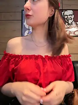 Dina_Tease - SOAKING PUSY SPREAD for UR TONGUE in KFC
