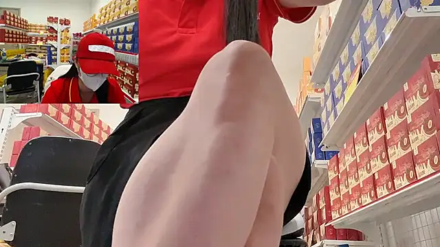 Sneaky_Cumshoot - Sneaky masturbating under Mart cashier