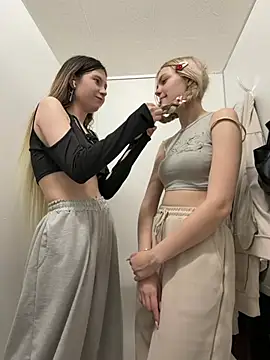 Elsawhere - doggy in panties BOTH + DOOR OPEN