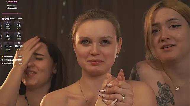 MandaReh - Lana's boobs in oil and 2 girls spank it