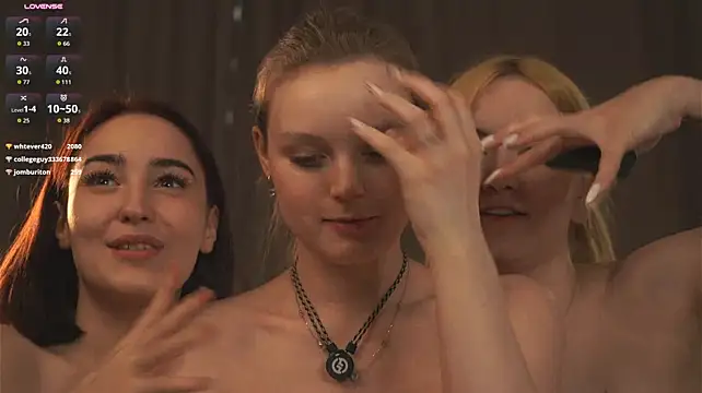 MandaReh - Lana's boobs in oil and 2 girls spank it
