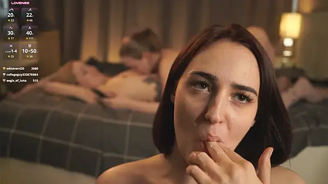 MandaReh - Lana's boobs in oil and 2 girls spank it