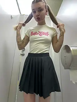 -MiaKitty - Lift my skirt + spank ass in men's WC