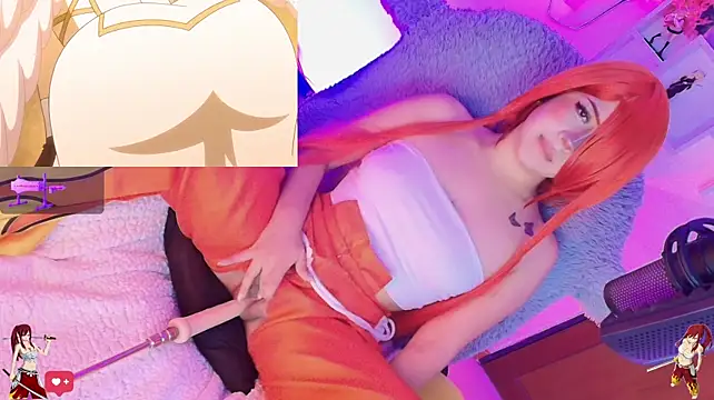Kimiko-- - play fingers on Erza pussy doggy style🥵