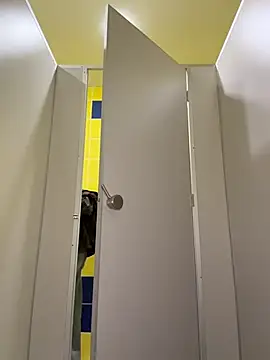 Milaa_sun - take off jeans behind door PUBLIC WC 🚽