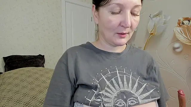 Sanata_James - topless with hanging tits and dildo