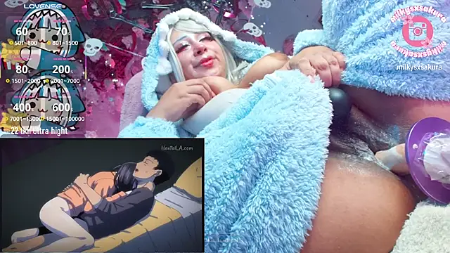 MilkyXSakura - Nipple clamps + 20 spanks in boobs 🦈