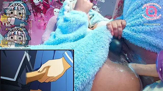 MilkyXSakura - Ctr 6 min machine + boobs out 🦈