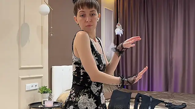 Daniellia_ - tease with black transparent outfits