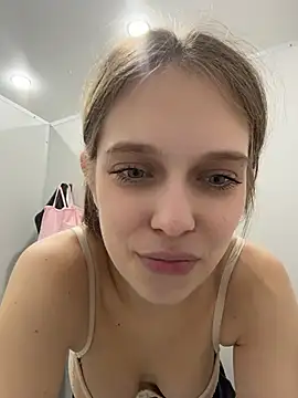 CutieShy - play with top's straps on the wc man
