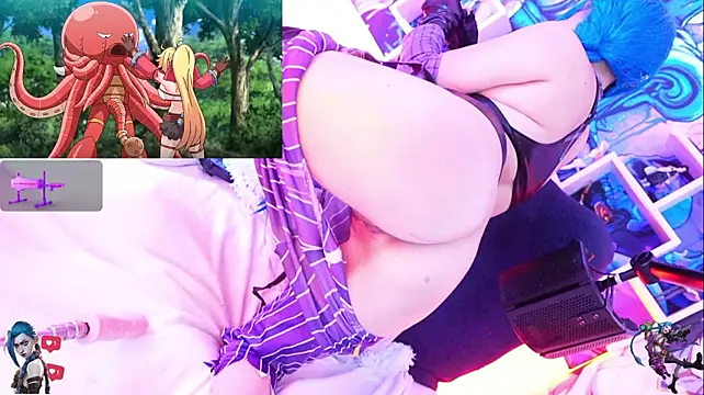 Jinx-- - Put gag and nipple shields on Jinx🤤