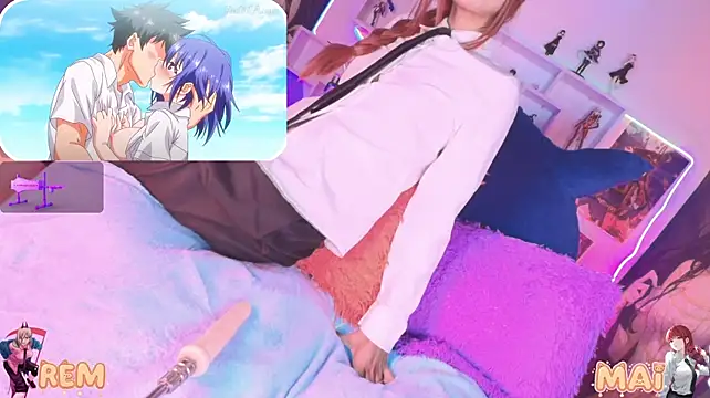 Mai-- - masturbation on makima with breasts😈