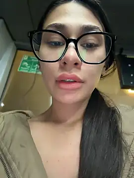 Aria51 - let HUGE DILDO slide inside pussy in BUS
