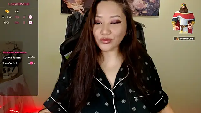 LisaAsianFlower - caresing bare boobs