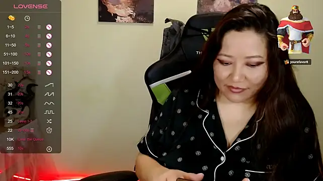 LisaAsianFlower - caresing bare boobs