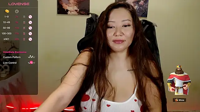 LisaAsianFlower - caresing bare boobs