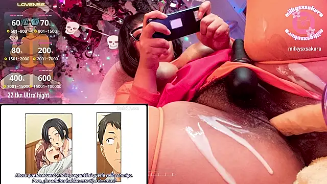 MilkyXSakura - Nipple clamps + creamy in boobs 🎃🖤