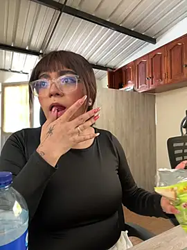 AngieRousse - sucking a dildo under the table