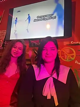 Double_troubles - Ame lick Mila's nipples right in BAR🍒